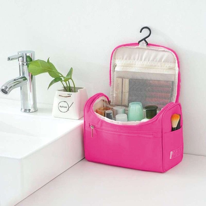 NIRVA High Quality Make up Bag Men Women Storage Bag,Shaving Kit Large Travel Toiletry Kit  (Pink)