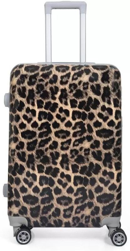 Small Check-in Suitcase (24 inch) - Check In Luggage, Medium Suitcase and Trolley Bag 24", (Tiger Print), 65 cms - Multicolor