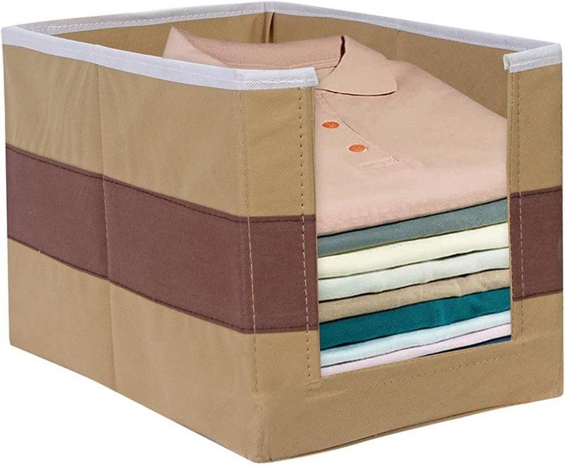 PrettyKrafts Shirt stacker Shirt Organizer for Wardrobe, Shirts and Clothing Organizer shopsy_F1223_BeigeBrown_PK  (Beige)