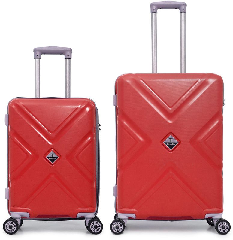 Soft Body Set of 2 Luggage - Combo pack of 2 luggage trolley bag, Softside (20" inch cabin luggage) & (24'' inch check-in-luggage) - Red