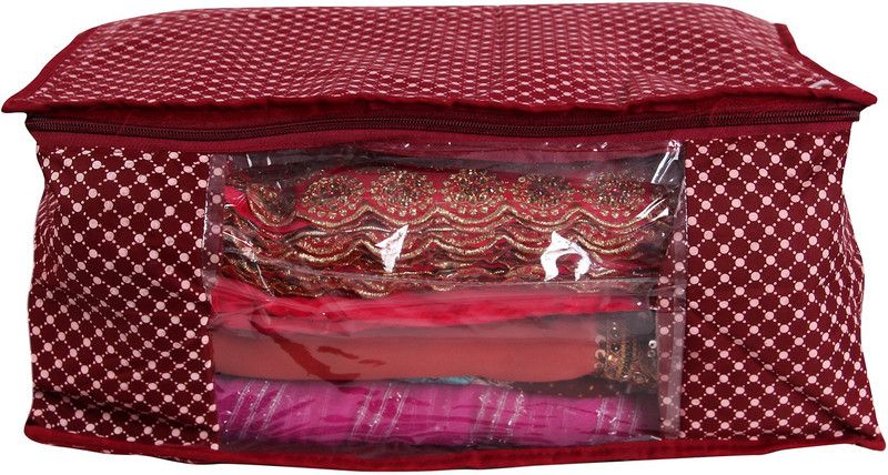 Bulbul saree cover polkadots polkadots1pc  (Red)