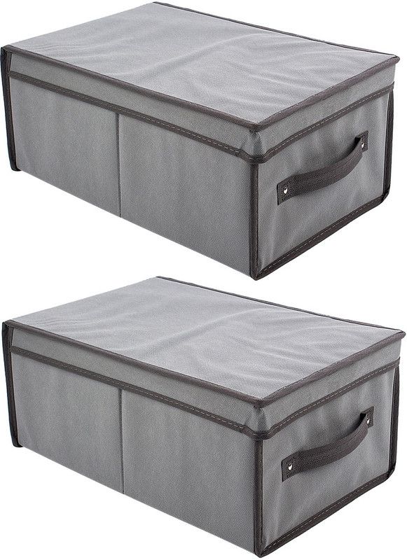 HOKiPO Dust & Moisture Proof Foldable Wardrobe Closet Cloth Organizer Bag, 45x30x20 cm, Set of 2  (Grey)