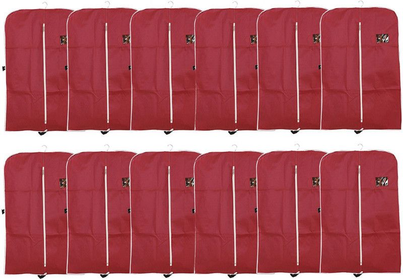 KUBER INDUSTRIES Coat cover 12 Pieces Non Woven Coat/Blazer Cover (Maroon) CTKTC02447  (Maroon)