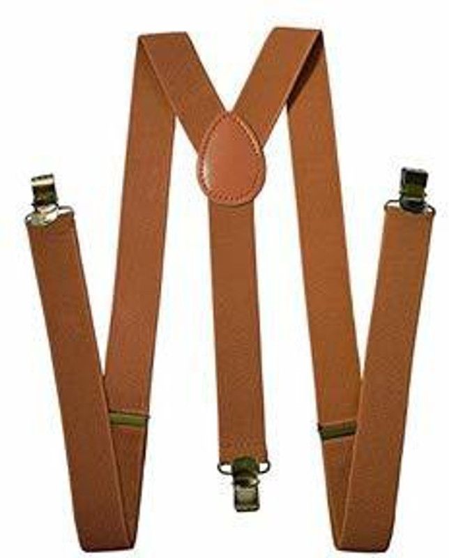 One Point Collections Y- Back Suspenders for Men, Women  (Brown)