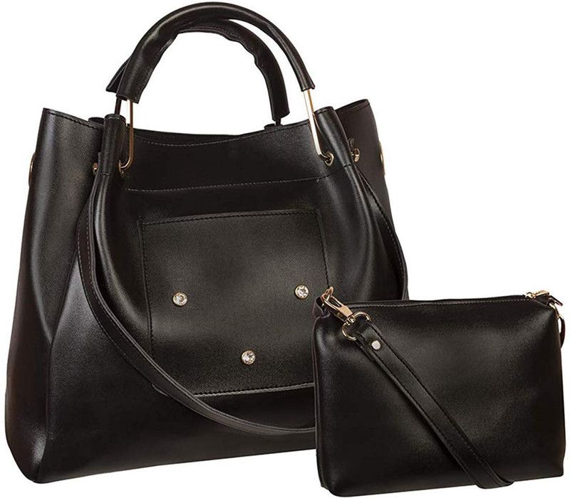 Women Black Hand-held Bag - Mini  (Pack of: 2)