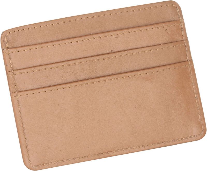 Men Brown Genuine Leather RFID Card Holder - Mini  (5 Card Slots)