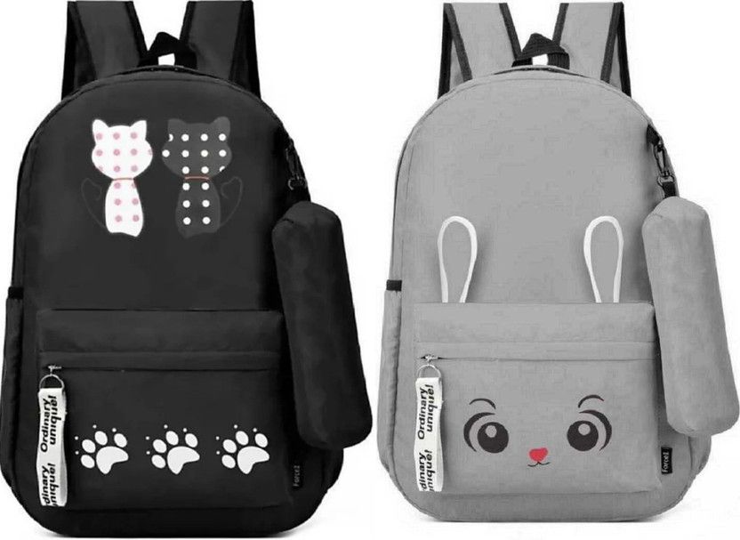Small 15 L Backpack Travel Backpacks  (Black, Grey)