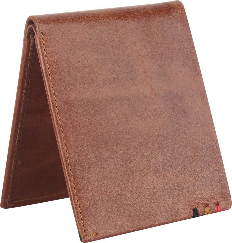 Men Brown Genuine Leather RFID Wallet - Regular Size  (6 Card Slots)