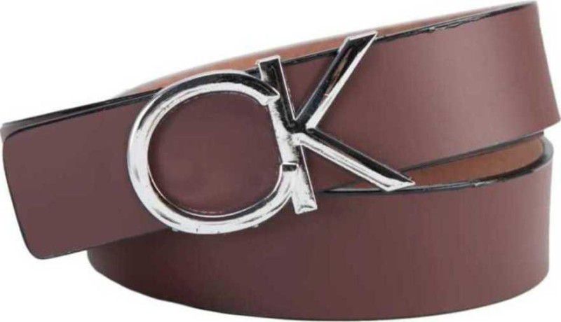 Men Casual, Evening, Formal, Party Maroon Artificial Leather Reversible Belt