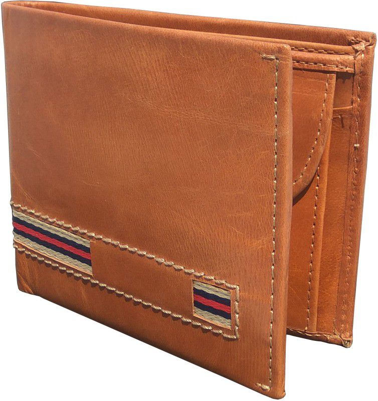 Men Brown Genuine Leather RFID Wallet - Mini  (3 Card Slots)