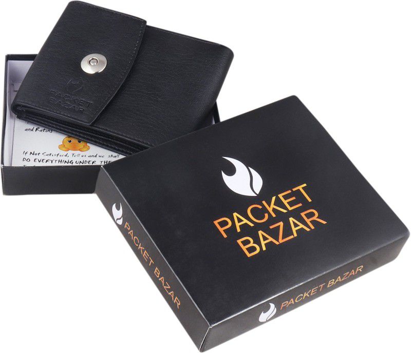 Men Casual Black Artificial Leather Wallet - Regular Size  (6 Card Slots)