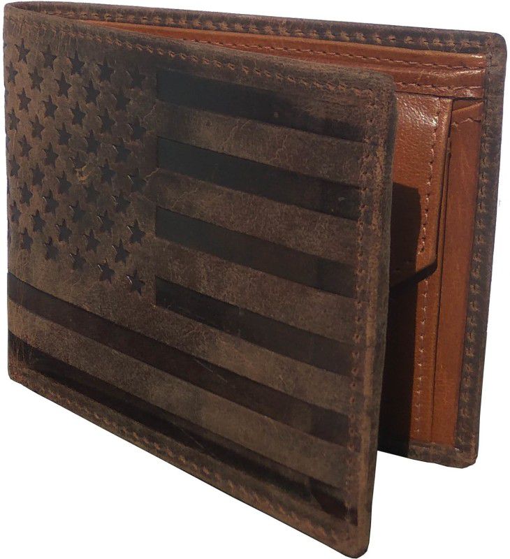 Men Brown Genuine Leather RFID Wallet - Mini  (4 Card Slots)