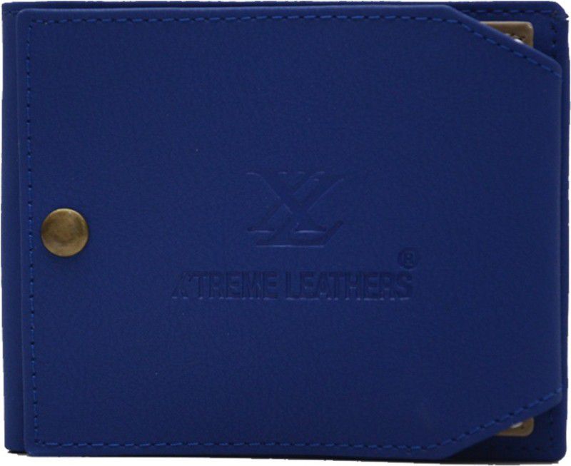 Men Casual Blue Artificial Leather Wallet - Regular Size  (6 Card Slots)