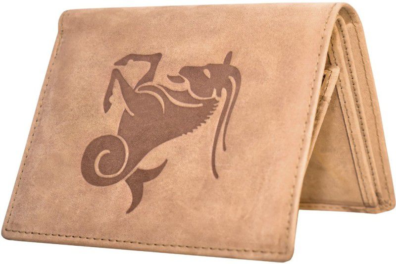 Men Tan Genuine Leather Wallet - Mini  (6 Card Slots)