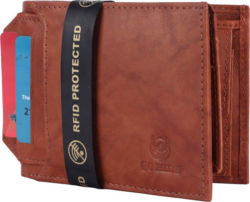 Men Brown Genuine Leather Wallet - Mini  (13 Card Slots)