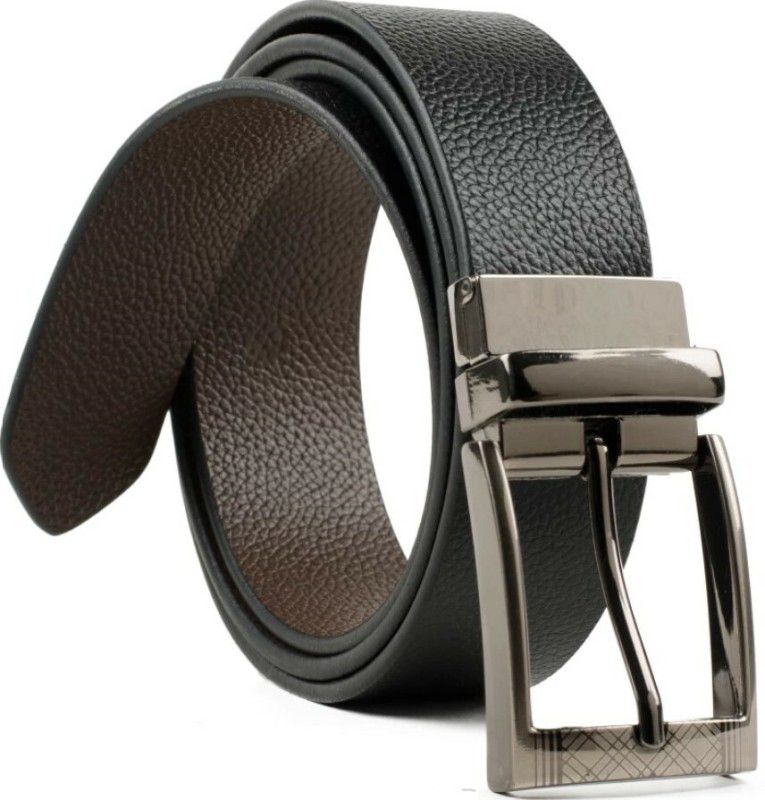 Men Casual, Evening, Formal, Party Black Genuine Leather Reversible Belt