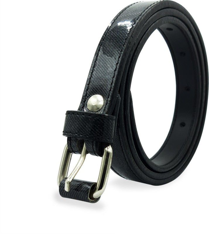 Women Casual Black Artificial Leather Belt