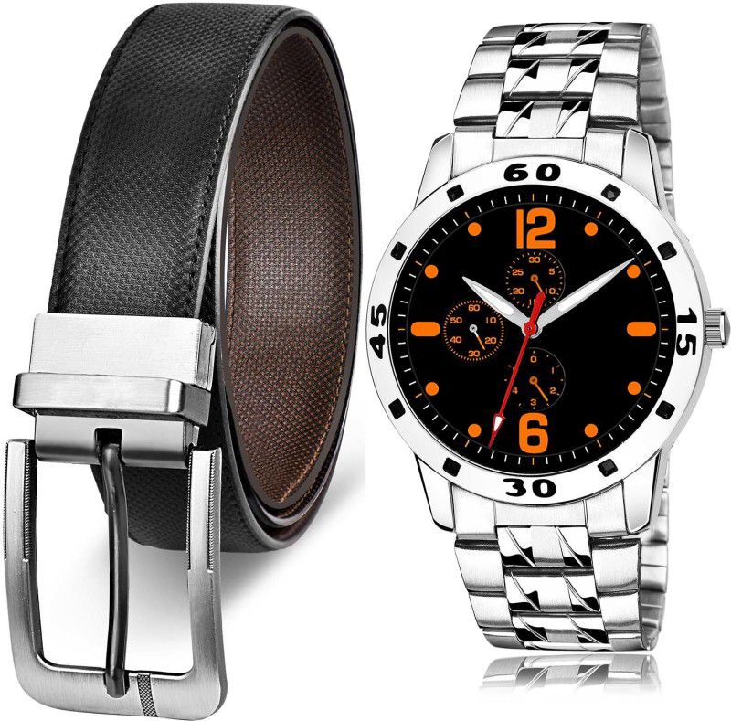 NIKOLA Watch & Belt Combo  (Black)