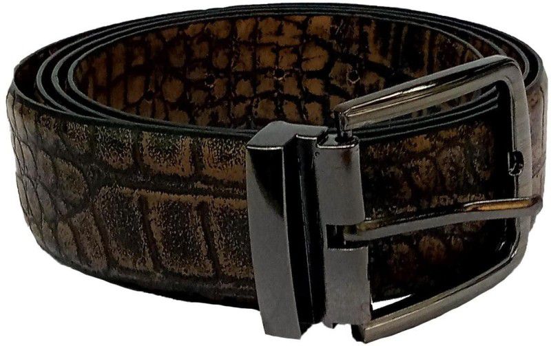 Men & Women Casual, Party, Evening Brown Genuine Leather Reversible Belt