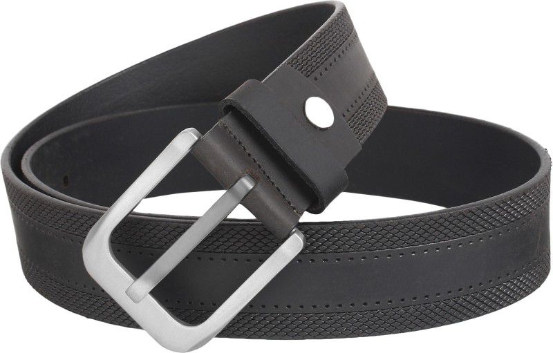 Men Casual, Formal Black Genuine Leather Belt