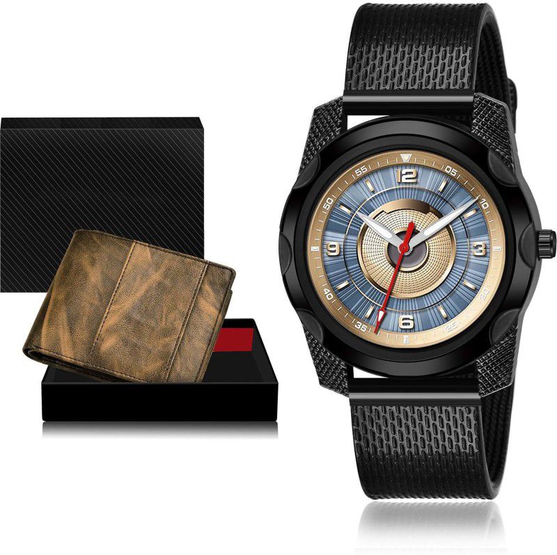 NIKOLA Watch & Wallet Combo  (Brown, Grey)
