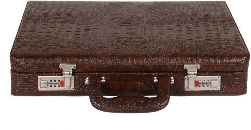 Faux leather briefcase bag color Black Medium Briefcase - For Men & Women  (Brown)