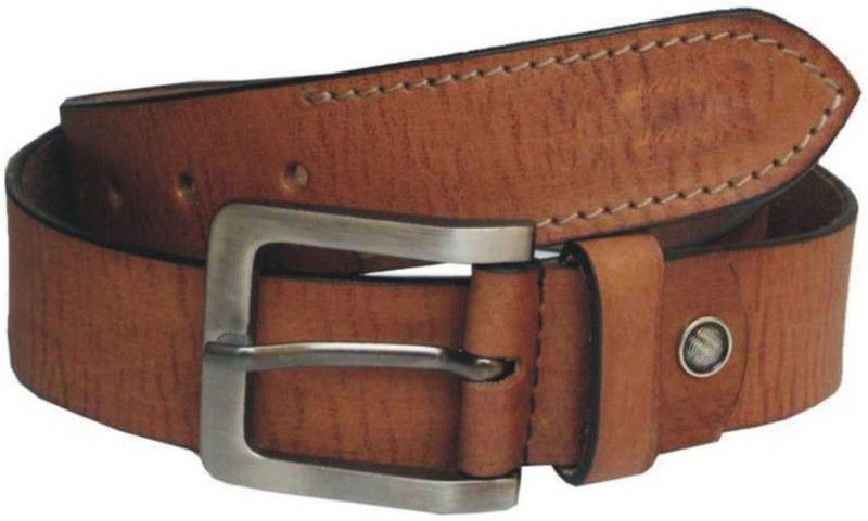 Men Casual Tan Genuine Leather Belt