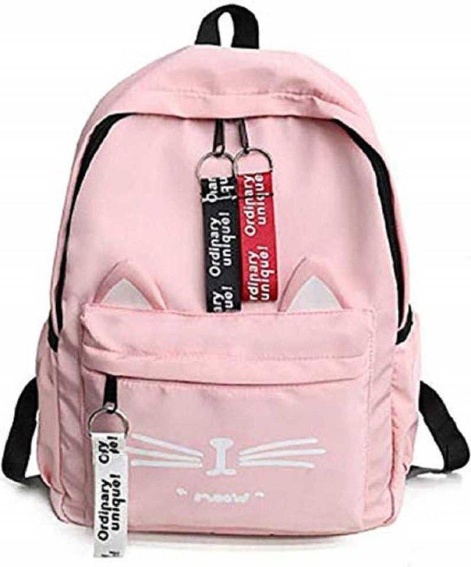 Small 10 L Backpack PU Leather Stylish School Bag For Girls Pink_6010  (Pink)