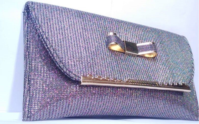 Party, Formal, Casual Purple, Gold Clutch