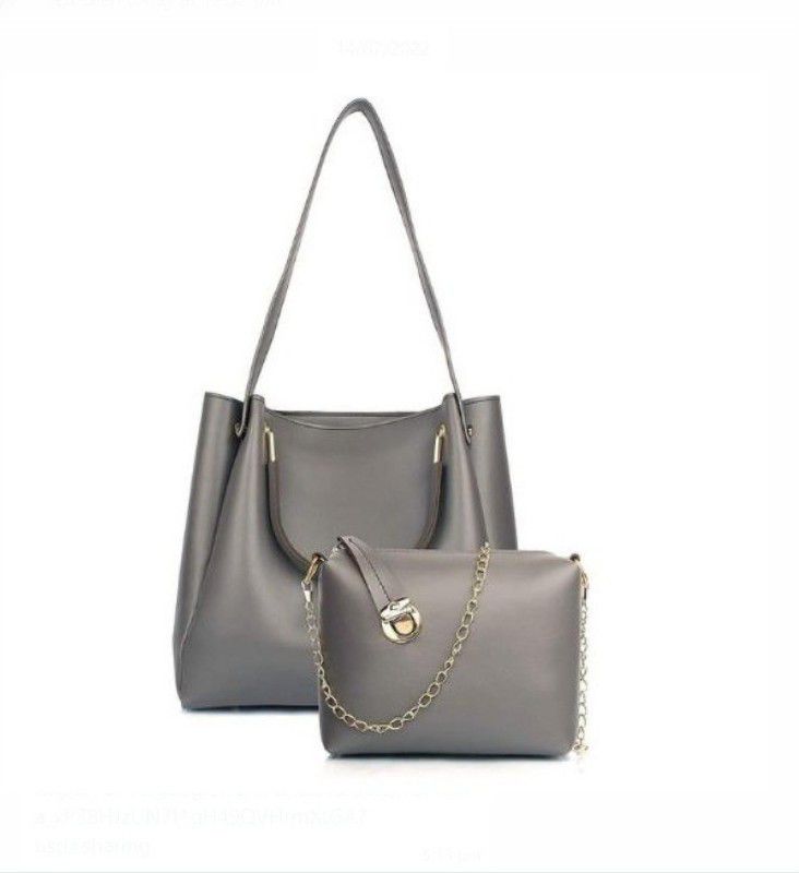 Women Grey Handbag  (Pack of: 2)