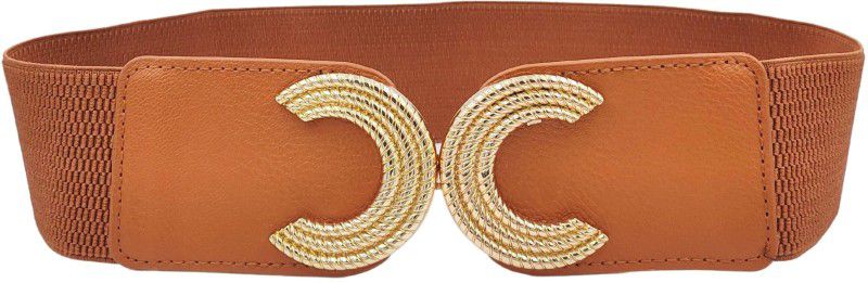 Women Casual Brown Fabric Belt