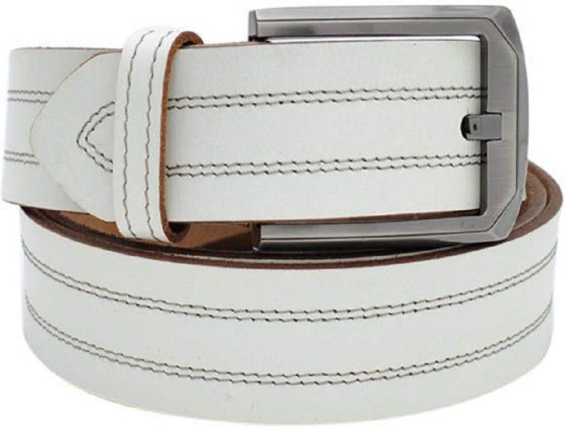 Men Casual White Artificial Leather Belt
