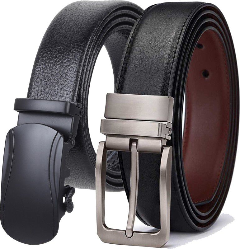Men Casual, Party, Formal, Party Black, Brown Texas Leatherite, Artificial Leather Reversible Belt
