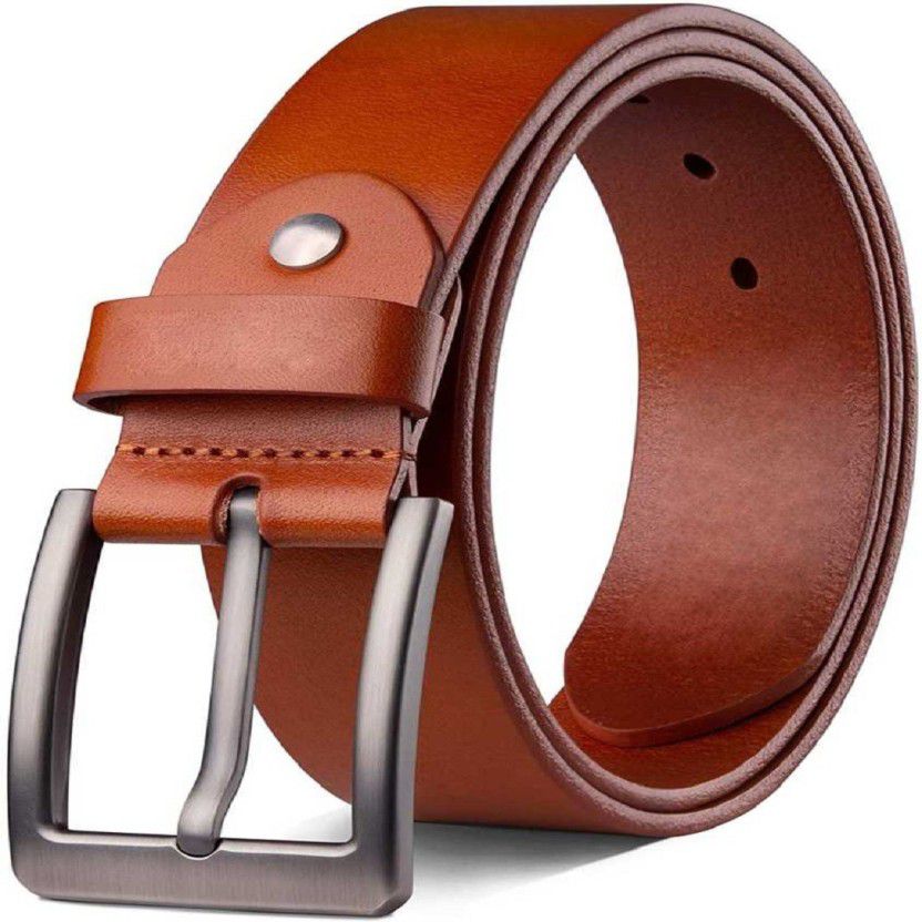 Men Casual, Formal Tan Genuine Leather Belt