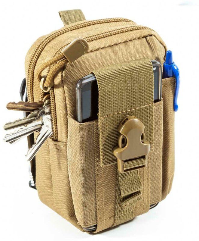 TOURTIER Multi Utility Tactical Waist Bag Molle Pouch Mobile Case Holder Polyester Travel Sports Bag Waist Bag  (Brown)