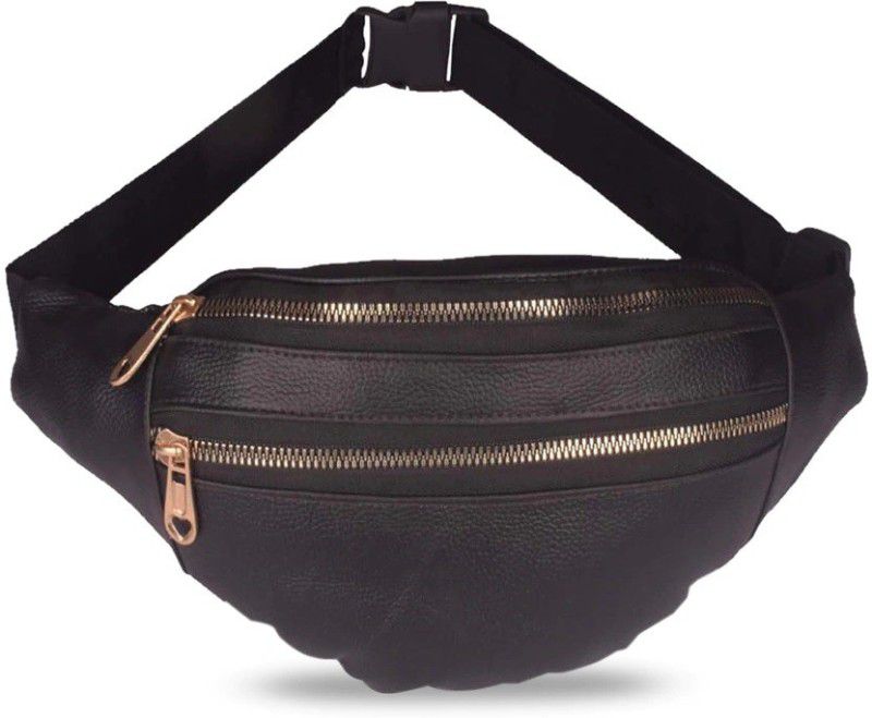Newest Waist Bag Elegant Style Travel Pouch Passport Holder with Adjustable Strap  (Black)