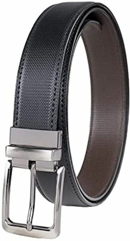 Men Casual, Party, Formal, Evening Black Texas Leatherite, Artificial Leather Reversible Belt