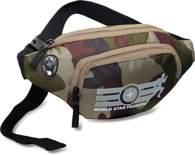 Worldstar Waist Bag Style Travel Pouch Passport Holder with Adjustable Strap [army ] Handy Hiking Zip Pouch Document Money Phone Belt Sport Bag  (Multicolor)