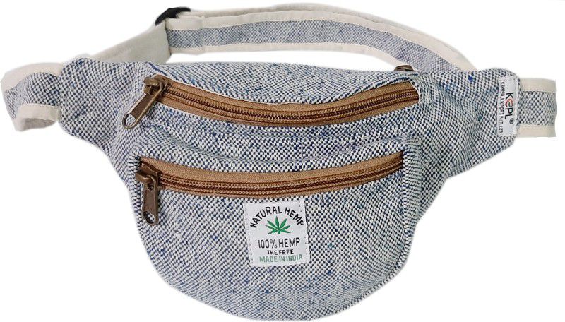Kanha Men and Women Waist Belt Bag Pack from Pure Hemp WAIST MONEY BAG (Blue) waist bag  (Multicolor)