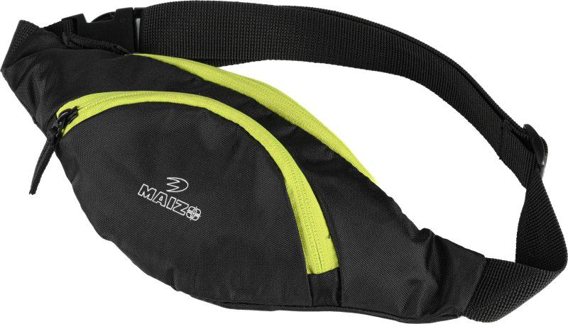 MAIZO Waist Bag / Belt Bag/ Zip Pouch For Men & Women -3 Compartments WAIST BAG  (Black)