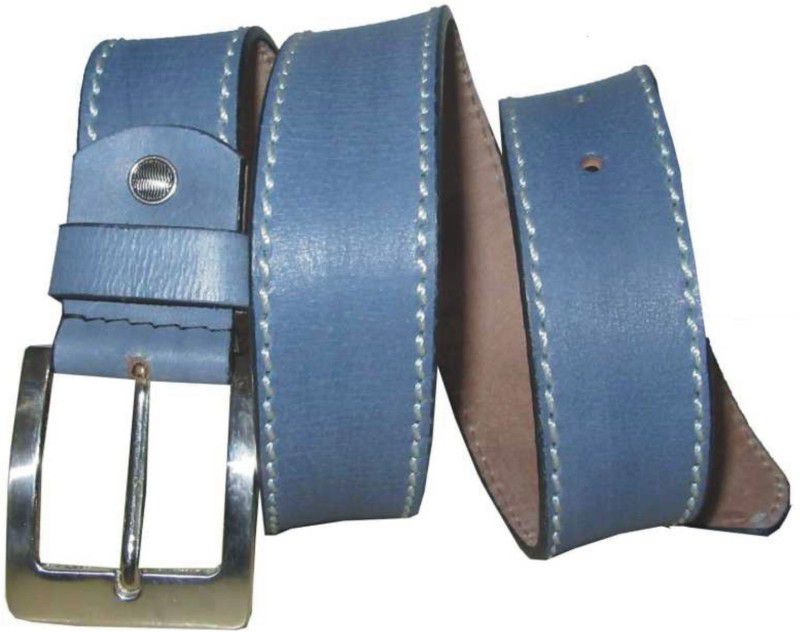 Men Blue Genuine Leather Belt