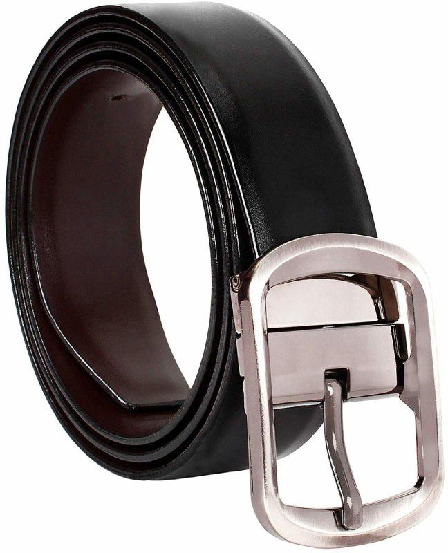 Men Casual, Formal, Party Black Artificial Leather Reversible Belt