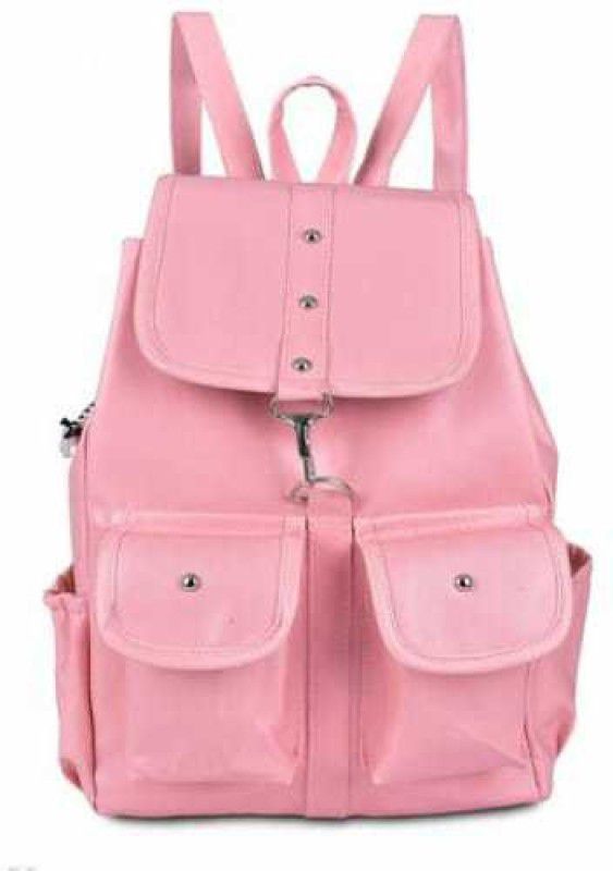 Small 10 L Backpack PU Leather Backpack School Bag Student Backpack (Pink) 8 L Backpack  (Pink)