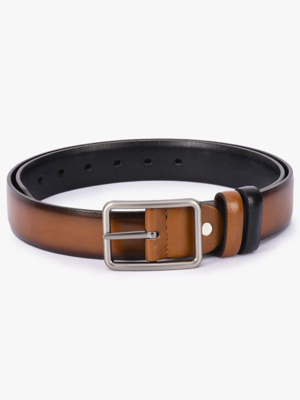 Men Tan Genuine Leather Reversible Belt