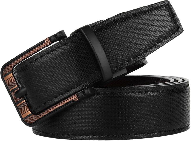 Men Formal, Casual Black Texas Leatherite Reversible Belt