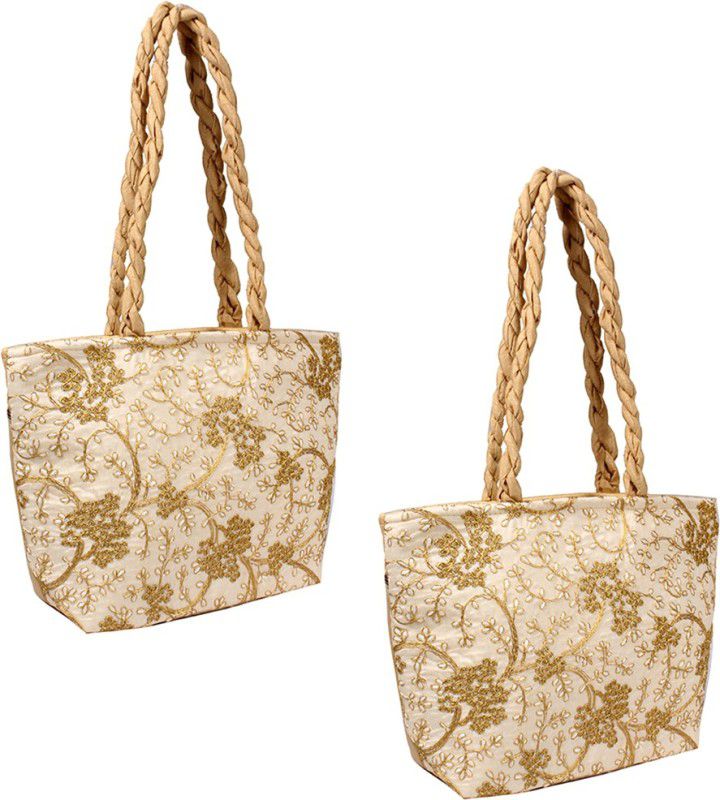 Women Gold Handbag - Extra Spacious  (Pack of: 2)