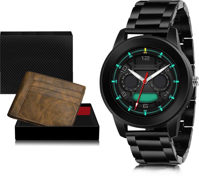 TIMENTER Watch & Wallet Combo  (Multicolor)