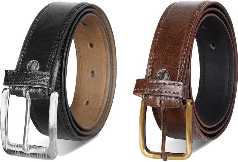 Men Party, Party, Formal, Casual Brown, Black Artificial Leather Belt