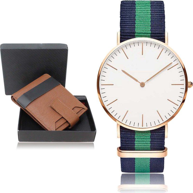 NIKOLA Watch & Wallet Combo  (Brown, Multicolor)