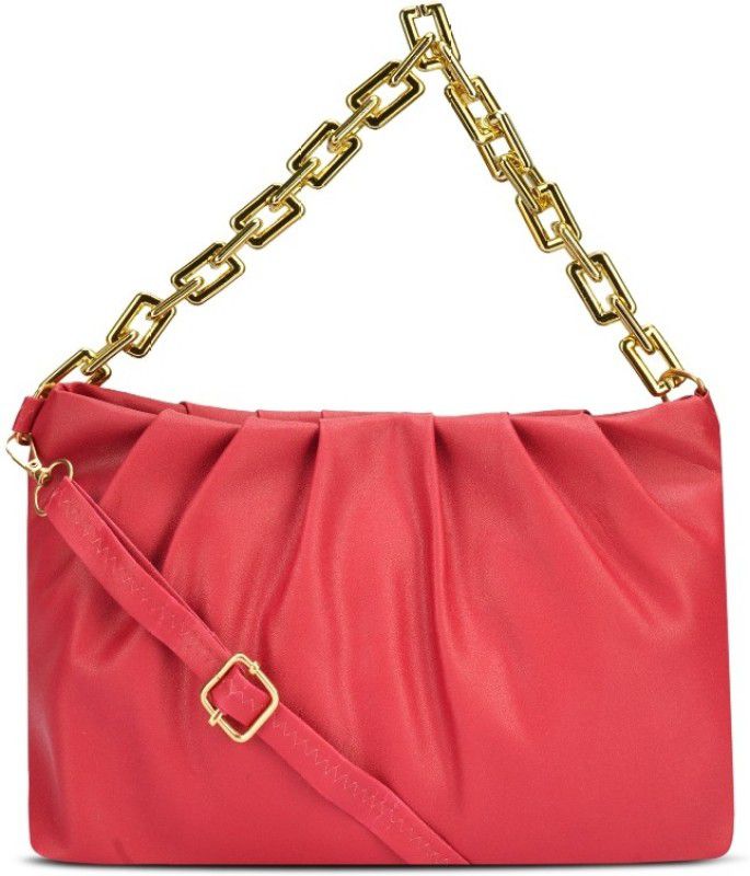 Red Sling Bag HB-95-red-gldn-chain-sider-bag